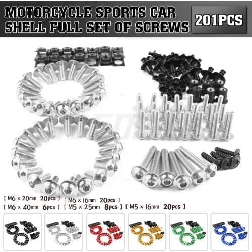 Hot For KAWASAKI KX65 KX85 KX125 KX250 KX250F KX450F KX100 Universal Motorcycle Fairing Screws Windscreen Body Spring Bolts Kit