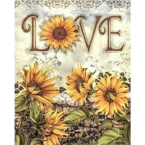 Love Sunflowers Diamond Art Kits for Adults Sunshine Diamond Painting Full Drill Round Square Diamond Painting Accessories Decor