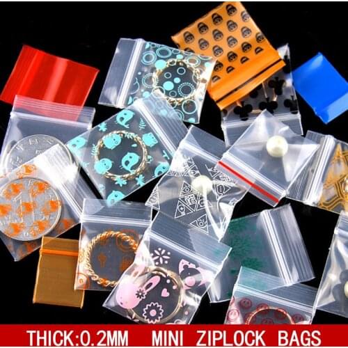 Cute Mini Plastic Zipper Bag Ziplock Bag Ziplock Pill Packaging Pouches Jewelry Food Boutique Gif Packaging Bags Multiple Sizes