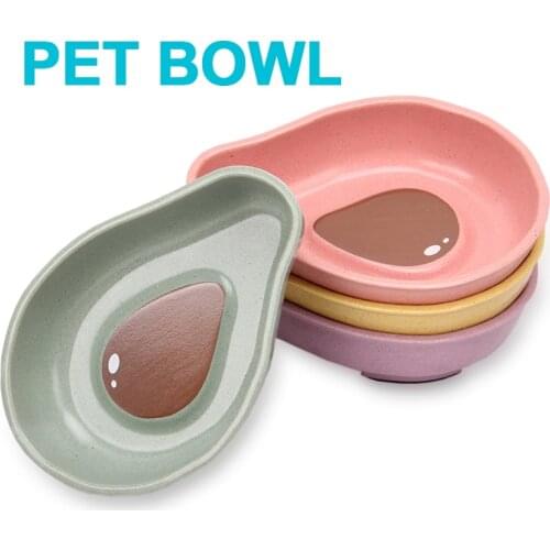 Avocado Shape Cat Bowls Bamboo Fiber Of Material Eco-friendly Non-slip Dog Food Bowl Safety Non-toxic Pet Feeder Food Water Bowl