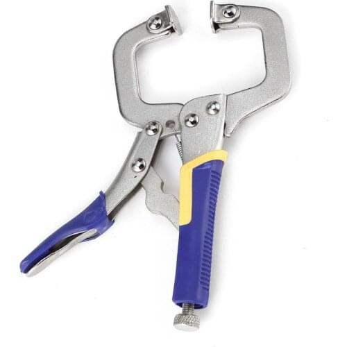 Multi-functional C-type Flat Locking Grip Vise Pliers Carbon Steel Welding Quick Fixing Locking C Clamp Pliers Round Wood Tenon