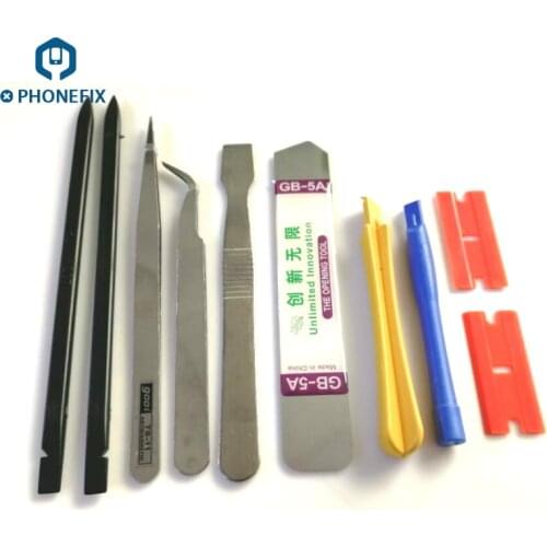 Phone Repair Tools Kit Plastic Pry Spudger Opening Repair Tools Kit Stainless Steel Tweezers for Smart Phone Tablet Laptop PC