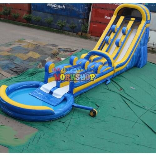 Mega Adult Size Inflatable Thunder Falls Slide with Slip N Slide with Pool