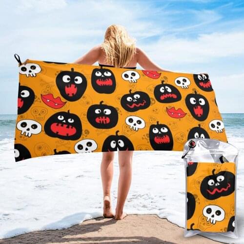 Wearable Bath Towel Halloween Pumpkin The Day Of The Dead Soft and Absorbent Unique Towel for Hotel Home Bathroom Gifts