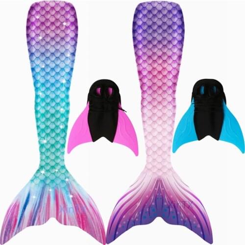 New Arrival!Adult Kids Mermaid Tails with Monofin Bathing Suit Dress for Swimming Cosplay Costume