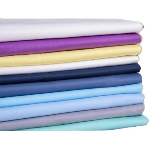 Width 64'' Solid Color Comfortable Soft Twill Cotton Fabric By The Half Yard For Bed Sheet Shirt Dress Shorts Material