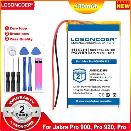 Original LOSONCOER AHB512229PS 430mAh Battery for Jabra Pro 900, Pro 920, Pro 923, Pro 930, Pro 935 Battery