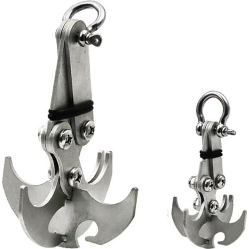 Outdoor Foldable Grappling Claws Stainless Steel Gravity Hook Multifunctional Car traction Rescue EDC Tool Climbing Key Chains