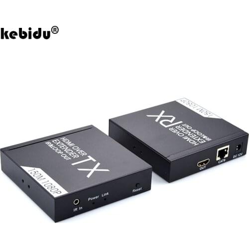 KVM HDMI Extender IR Remote HDMI Support Over IP TCP CAT5e/6 Cables RJ45 KVM Extender Support POE Switch HDCP HDMI Loop Output
