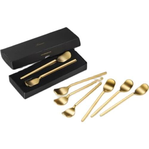 Lux Gold Color Plated Elegant Stylish Tea And Coffee Spoon 6 Pcs Breakfast Kitchen Home Restaurant Cafe Beautiful Appearance Quality 1 Number