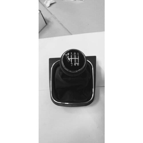 For VW Golf 6 MK6 2010 2011 2012 2013 2014 Car 6 Speed MT Gear Shift Knob With Leather Gaiter Boot Black Line