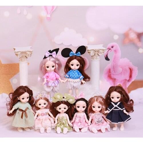 High quality BJD Doll 1/12 Dolls 6 Inch 12 Ball Jointed Doll DIY Toys with Clothes Outfit Shoes Wig Hair Makeup Gift for Girl