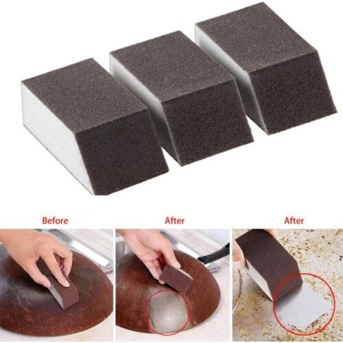 Magic Kitchen Sponge Brush Alumina Emery Sponge Cleaning Brush Descaling Knife Pan Pot Cleaner Strong Decontamination Brushes