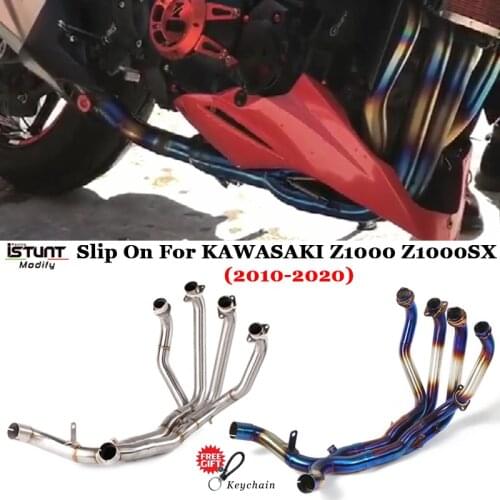Z1000 Motorcycle Exhaust Pipe Full Systems Escape Titanium Alloy Front Middle Link Pipe For Kawasaki Z1000 Z1000SX 2010-2020