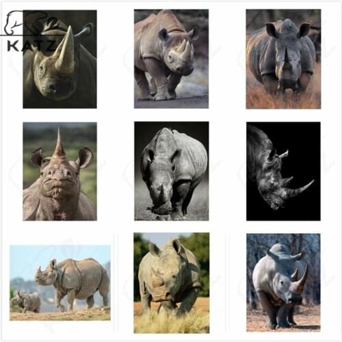 Rhino Portrait Diamond Painting Animal Embroidery Crossing Diy Landscape Mosaic Art Gift Cross Stitch Home Decoration