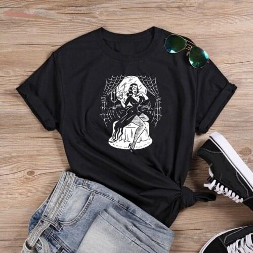 Every day is Halloween gothic witch T-shirt women 100% Cotton funny tumblr grunge casual graphic Fashion unisex tee top tshirt