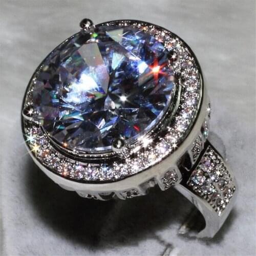 Solitaire 5ct Diamond Ring 925 sterling silver Jewelry Hollow Engagement Wedding band Rings for Women Bridal Party accessory