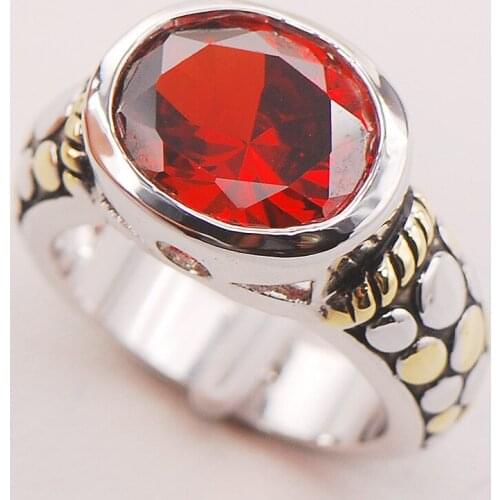 Garnet Women 925 Sterling Silver Ring F730 Size 6 7 8 9 10