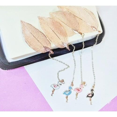 Leaf Vein Hollow Bookmark Pendant Jewelry Teacher Gifts Flamingo Metal Leaf Bookmarks for Books Art Page Folder School Supplies
