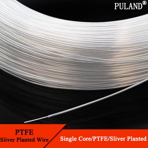 5M Square 0.06 0.12 0.2 mm Single Core PTFE Silver Plated Wire High Purity OFC Copper Cable HiFi Audio Speaker Headphone DIY
