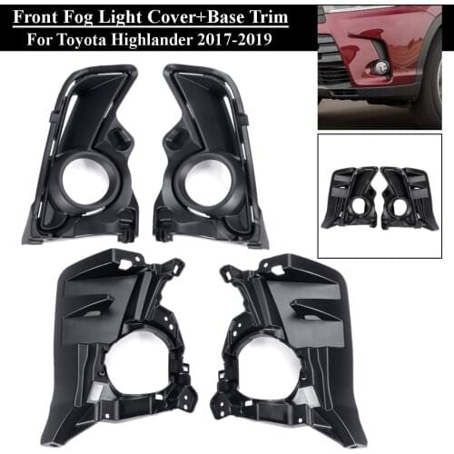 1 Set 4Pcs Car Fog Light Front Cover Trim Decoraion Grill For Toyota Highlander 2017 2018 2019 Driving Lamp Side Accessories