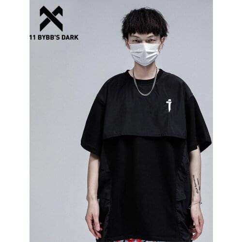 11 BYBBs DARK 2021SS Hip Hop T-Shirt Decorative Pocket Summer Loose Functional Harajuku Tshirts Short Sleeve Shirts Streetwear