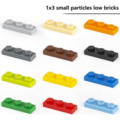 1x3 50pcs Small particles low bricks Assemble building blocks Compatible with multi-brand blocks DIY