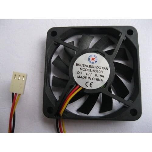 2 Pcs Brushless DC Cooling Fan 11 Blade 6010S 12V 3 wiers 60x60x10mmm