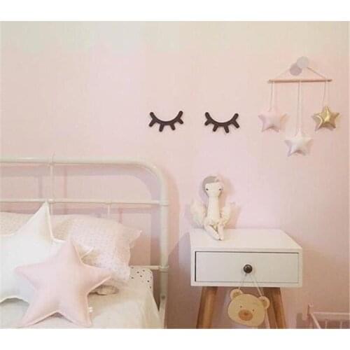 2pcs/set Wooden 3D Cute Sleepy Eyes Eyelash Pattern Wall Sticker DIY Kids Room Living Room Decoration Baby Nursery Wall Art