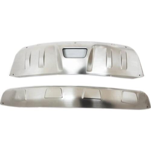 2PCS metal front + rear bumper bottom guard protector with key hole For nissan Rogue X-Trail X Trail T32 2014-2016 car-styling