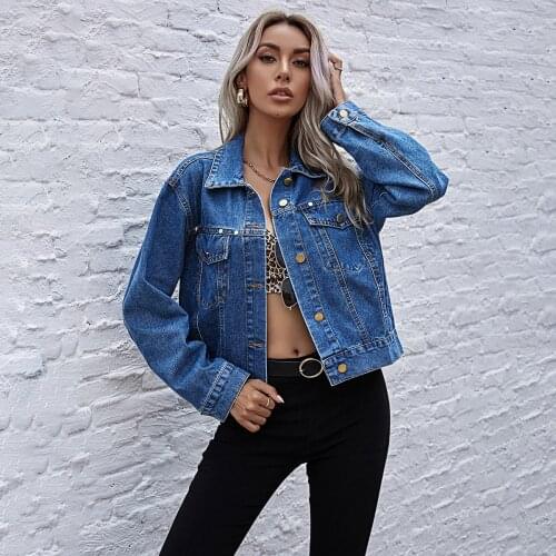 2021 Fashion Jean Cotton Denim Jackets for Women Support Dropshipping Factory Directory