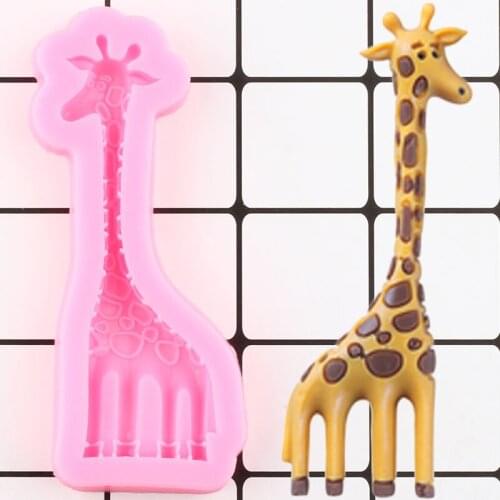 3D Giraffe Cupcake Topper Silicone Mold Cake Border Fondant Mould DIY Candy Resin Clay Chocolate Cake Decorating Tools