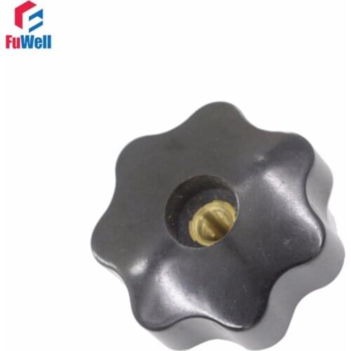 5pcs M6 x 32mm Female Thread Clamping Knobs 6mm Thread 32mm Head Dia 7 Star Shaped Through Hole Clamping Nuts Knob