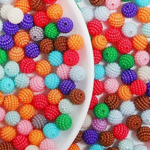 10/12/14/20mm Acrylic Bayberry Beads Random Mixed Imitation Pearl Round Beads For Jewelry Making Diy Necklace Europe Bracelet