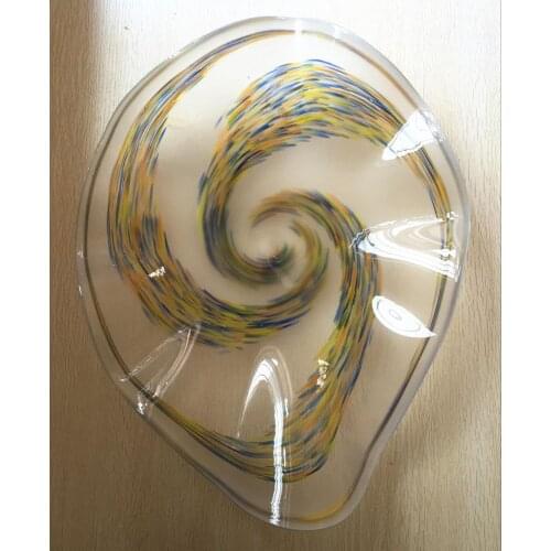 Free Shipping Fancy Blown Murano Glass Wall Plates Modern Hand Made Blown Glass Flower Plates for Wall Decoration