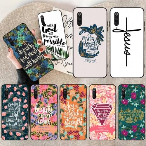 Bible verse Philippians Christ Christian Soft Phone Case Cover for Xiaomi Mi 10 Pro lite Mi9 9SE 8SE Pocophone F1 Mi 9T Pro