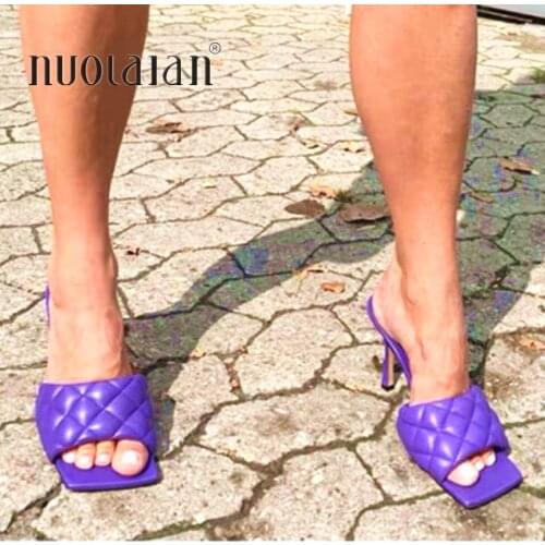 2020 Summer women sandals slippers high heel shoes for women sexy peep toe high heels sandals party wedding mules shoes woman