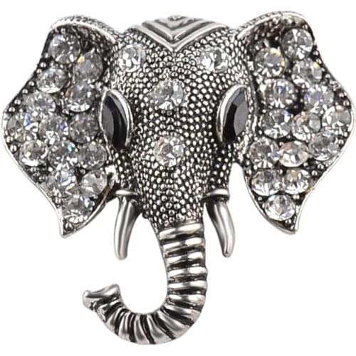 New Design Fashion Vintage Gold/Silver Color Crystal Rhinestone Elephant Brooches animal Brooch For Women Men Clothes Jewelry