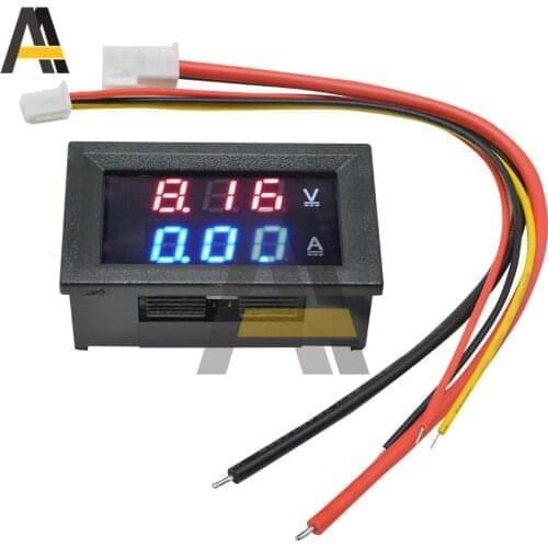 Mini Digital Voltmeter Ammeter DC 100V 50A Panel Amp Volt Voltage Current Meter Tester Detector 0.56" Dual LED Display Auto Car