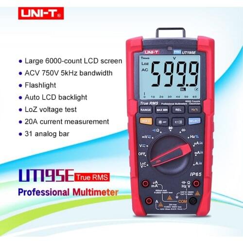 UNI-T UT195E Digital Multimeter Auto Range True rms AC DC Current Voltage with LoZ ACV Duty ratio 2M drop proof