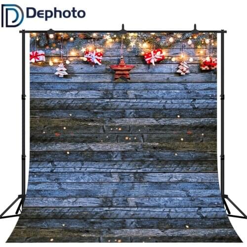 Dephoto Christmas Photography Backdrop Wood Background Christmas Decoration for Baby Kid Studio Photo Shoot Prop Photobooth