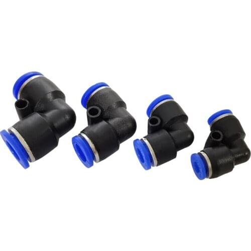 High Quality 10PCS/LOT PV4 PV6 PV8 PV10 PV12 PV14 PV16 Pneumatic L Type elbow fitting Plastic Pipe Connector Quick Fitting