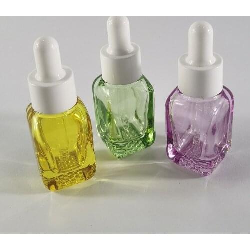20PCS Green Pink Yellow Glass Eessential Oil Bottle With Dropper Perfume Container Refillable Essential Oil Aromatherapy