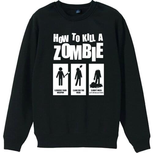 How To Kill A Zombie Walking Dead Girl Woman Women Crew Neck Sweatshirt Couple Clothes Teenager Pullover Fleece ZIIART