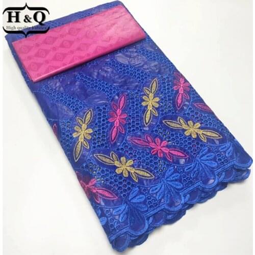 H&Q 2.5 +2.5 yards swiss lace fabric 100% cotton french voile lace fabric embroidery with stones red african tulle for sewing