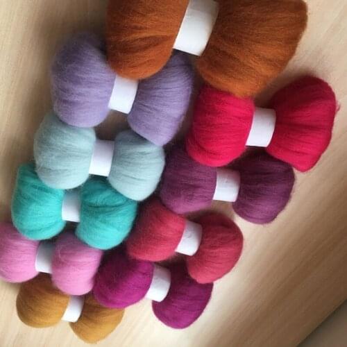 Needle felting DIY roving felt 100% merino wool fiber mix color 10g/10pcs/lot