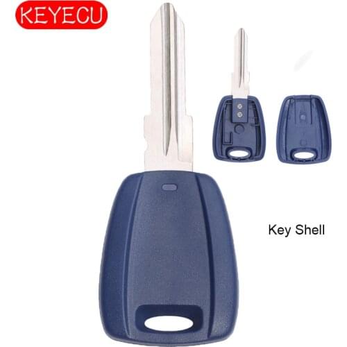 KEYECU 10PCS Transponder Car Key Shell Fob for Fiat Bravo Punto Ducato Daily Scudo 2001-2006 GT15