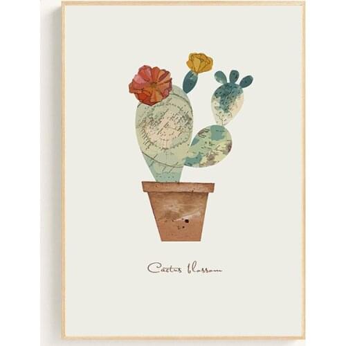 Noah Art Nordic Watercolor Succulent Green Plant Canvas Art Print Poster Cactus Set Wall Paintings Modern Home Decor Unframed