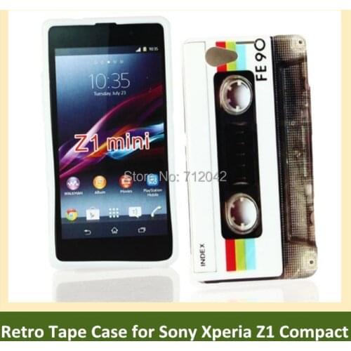OEEKOI Retro Cassette Tape Camera Print Soft TPU Cover Phone Case for Sony Xperia Z1 Compact /Z1 Mini/M51w Free Shipping