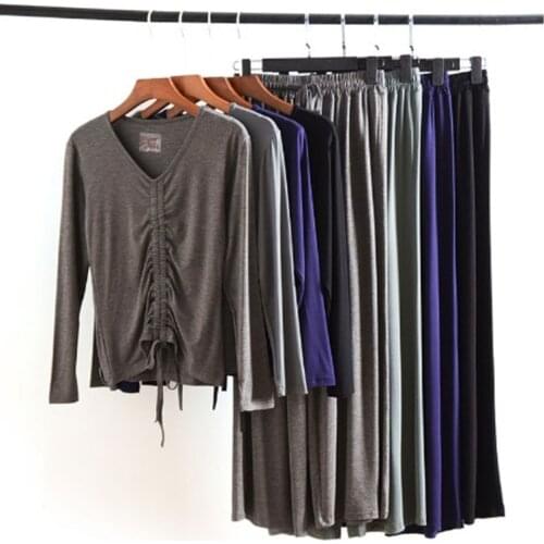 Pijamas women new long sleeve cotton sleepwear casual loose womens pajamas set autumn winter pyjamas female v-neck nightwear